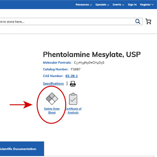 SDS example screenshot SDS example screenshot