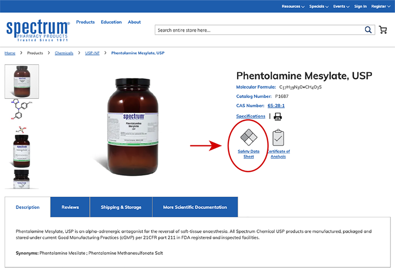SDS example screenshot SDS example screenshot